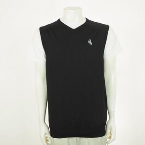 Nike Golf Wyoming Cowboys Sweater Vest Mens Large Black Pullover Wool Blend